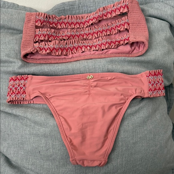 Pilyq Pink Bikini Set sz Medium EUC - Picture 2 of 5